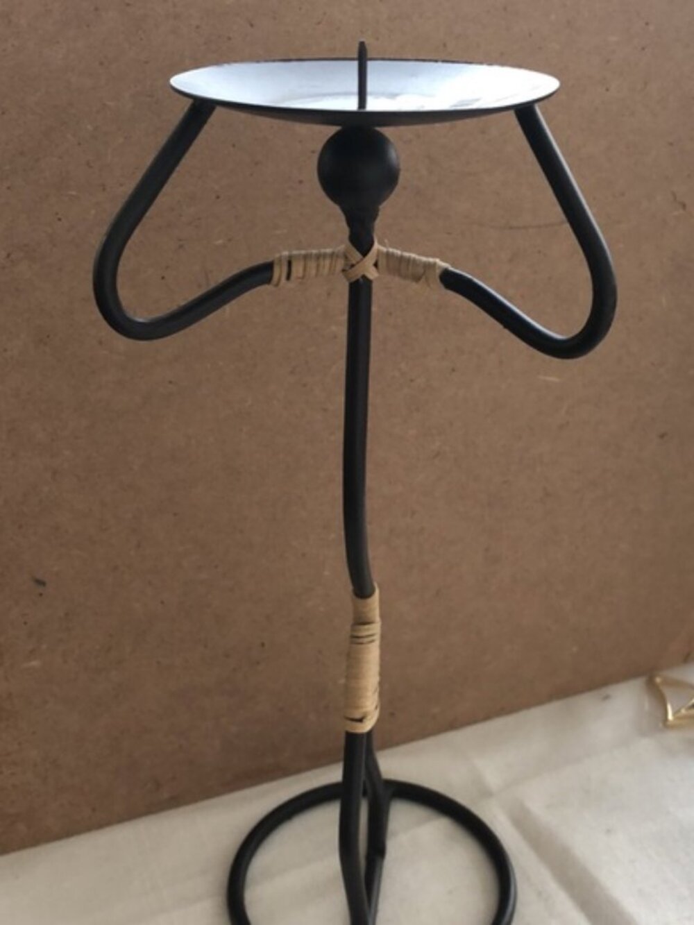 Pretty Romantic African Wrought Iron Candlestick